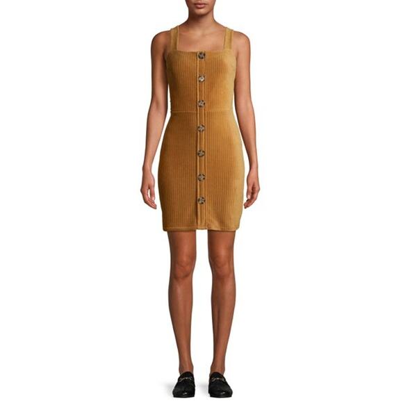 No Boundaries Juniors Womens Button Front Ribbed Corduroy Jumper Dress XL NEW - Picture 1 of 11